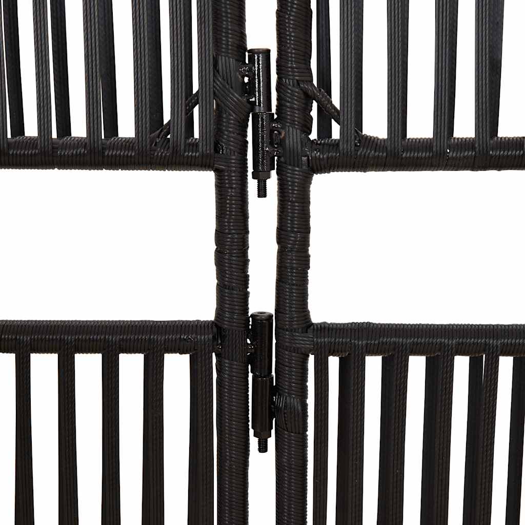 Διαχωριστικό Δωματίου 6 Πάνελ Μαύρο από Συνθετικό Ρατάν