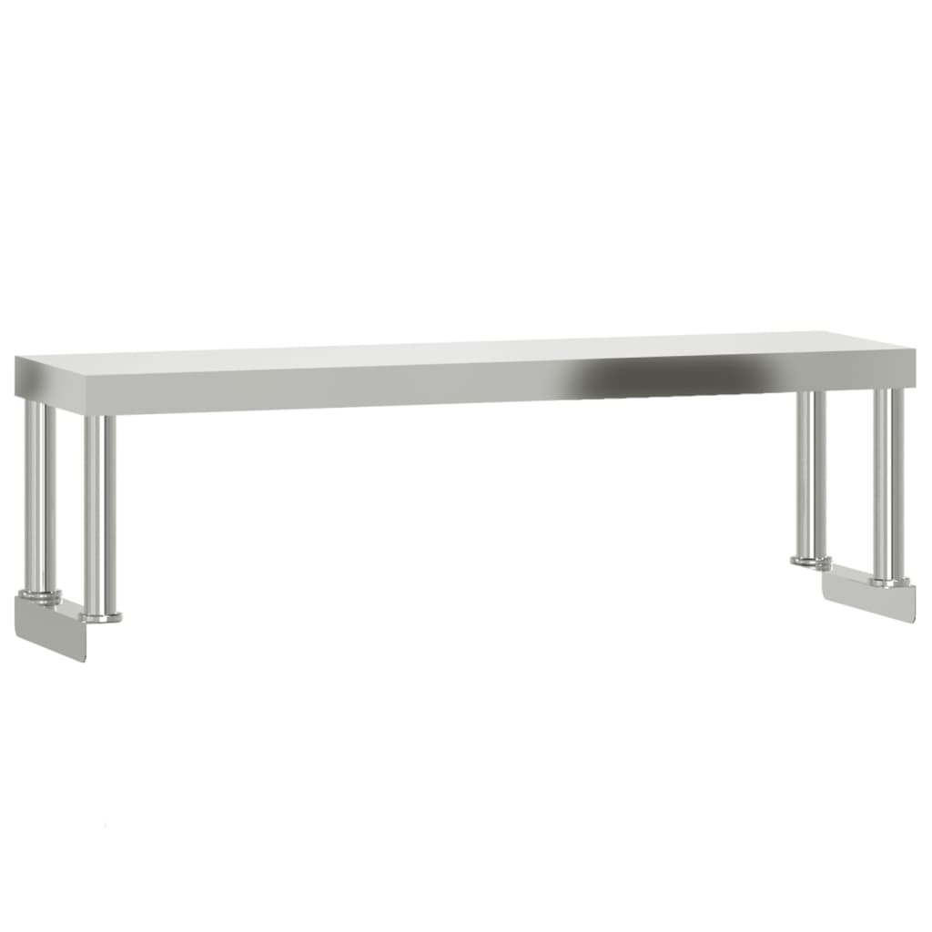 Πάγκος Εργασίας Κουζίνας με Ράφι 110x55x120 εκ. Ανοξείδ. Ατσάλι