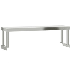 Πάγκος Εργασίας Κουζίνας με Ράφι 110x55x120 εκ. Ανοξείδ. Ατσάλι