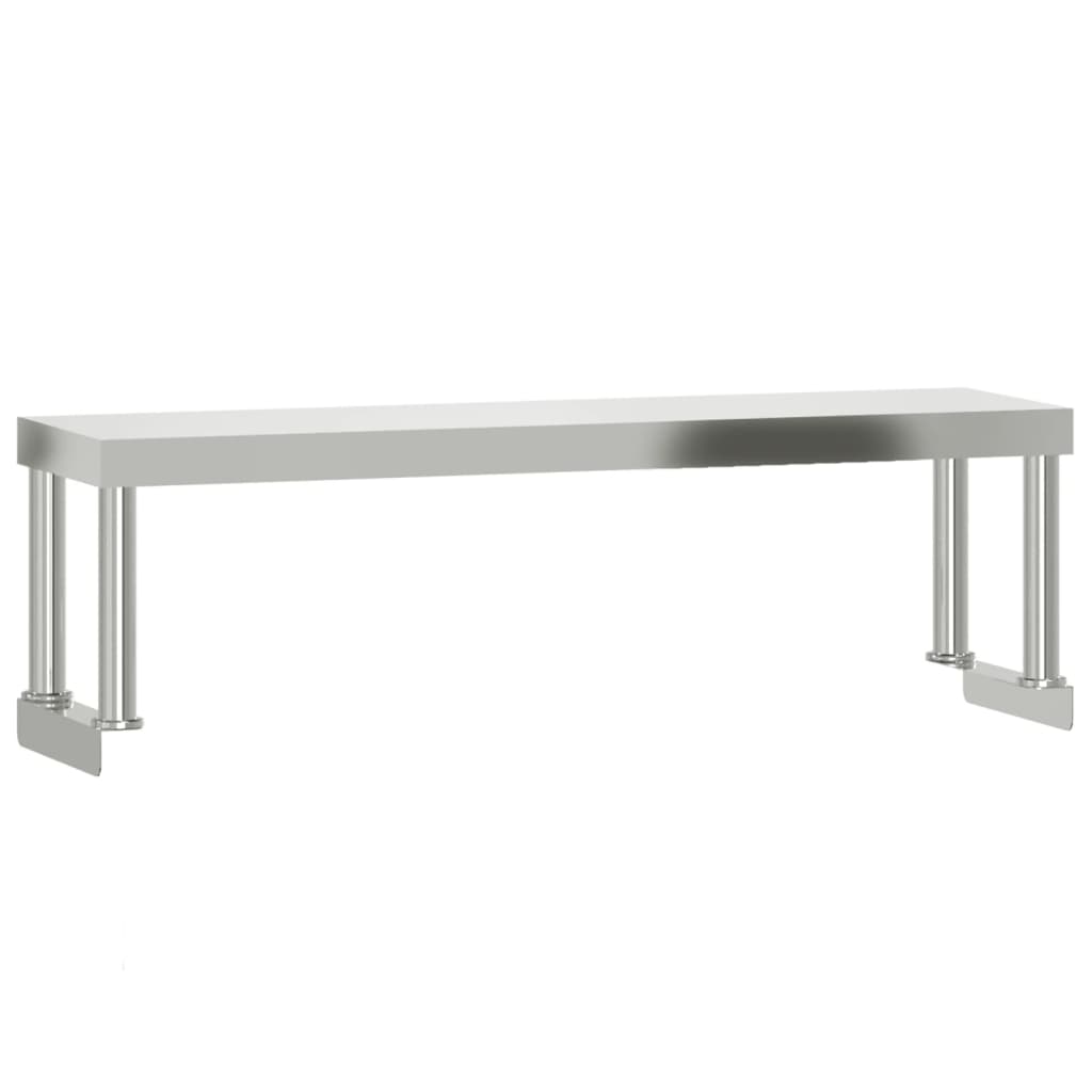 Πάγκος Εργασίας Κουζίνας με Ράφι 110x55x120 εκ. Ανοξείδ. Ατσάλι