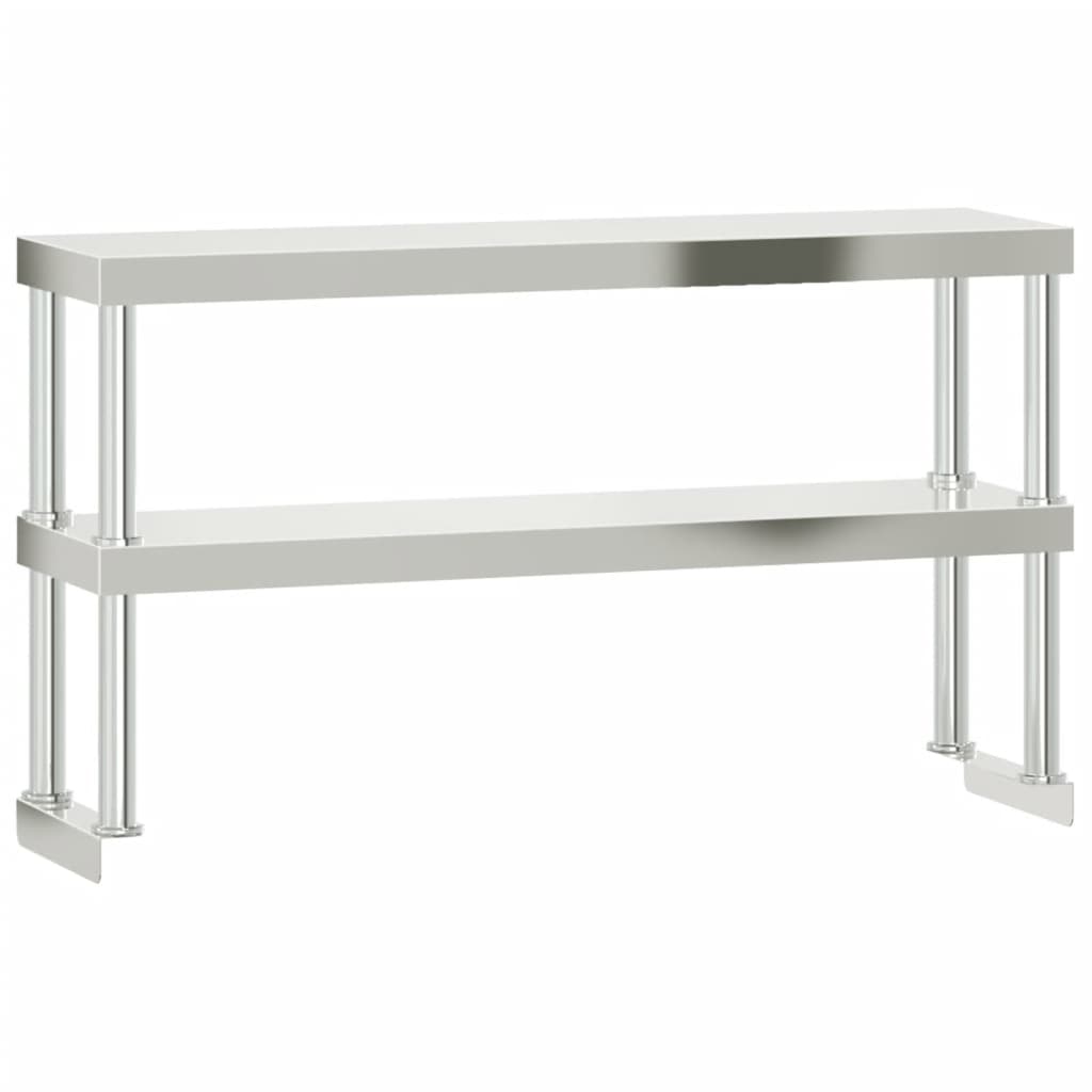 Πάγκος Εργασίας Κουζίνας με Ράφι 110x55x150 εκ. Ανοξείδ. Ατσάλι