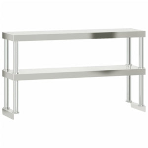 Πάγκος Εργασίας Κουζίνας με Ράφι 110x55x150 εκ. Ανοξείδ. Ατσάλι