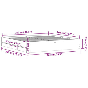 Πλαίσιο Κρεβατιού με συρτάρια Γκρι sonoma 200x200εκ. Επεξ. Ξύλο