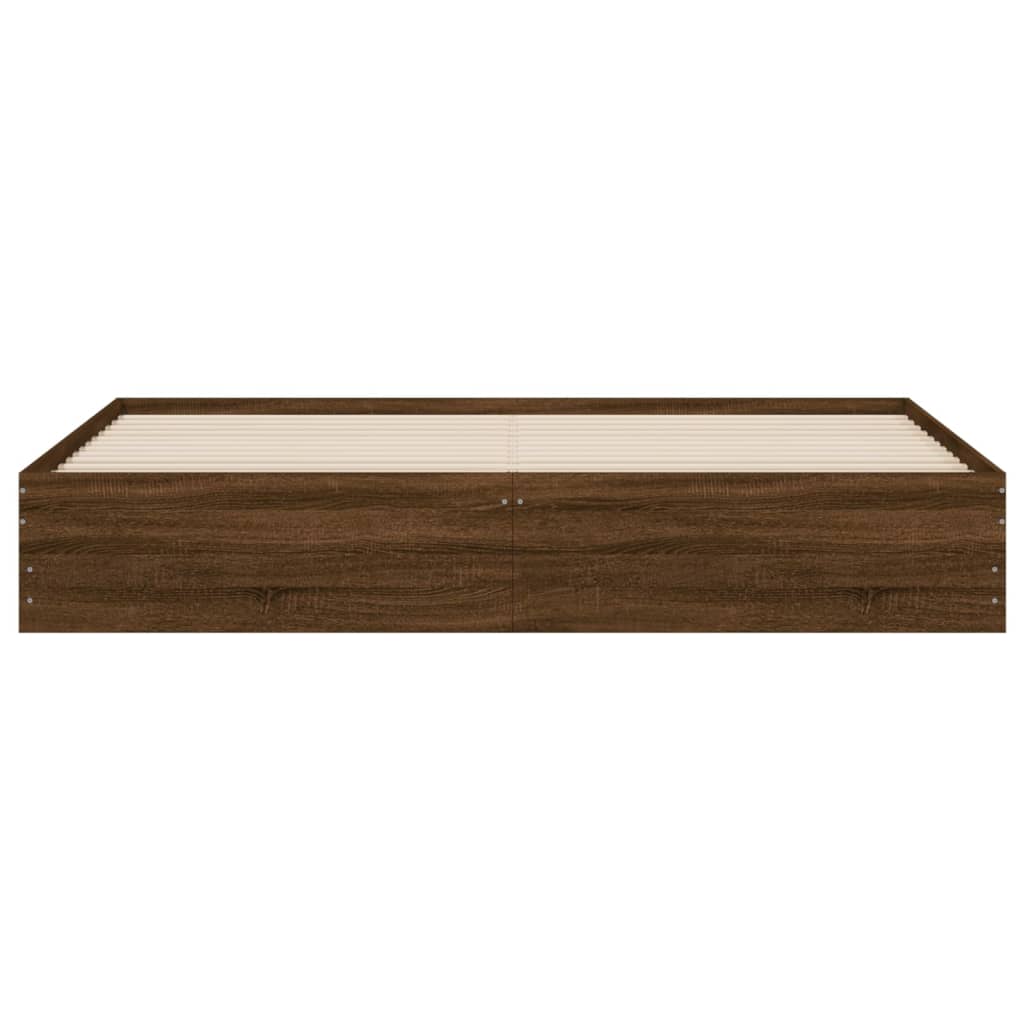 Πλαίσιο Κρεβατιού με συρτάρια Καφέ δρυς 180x200 εκ. Επεξ. Ξύλο - Pakobazaar