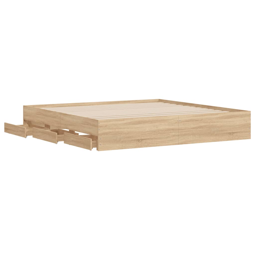 Πλαίσιο Κρεβατιού με συρτάρια Sonoma Δρυς 160x200εκ. Επεξ. Ξύλο