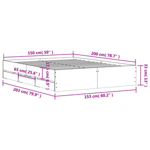 Πλαίσιο Κρεβατιού με Συρτάρια Χωρίς Στρώμα Λευκό 150x200 εκ.