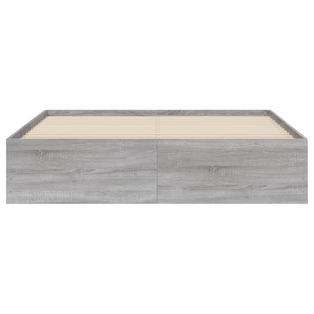 Πλαίσιο Κρεβατιού με Συρτάρια Γκρι Sonoma 150x200εκ. Επεξ. Ξύλο