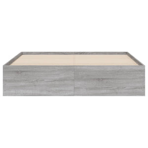 Πλαίσιο Κρεβατιού με Συρτάρια Γκρι Sonoma 150x200εκ. Επεξ. Ξύλο