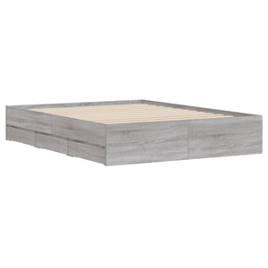 Πλαίσιο Κρεβατιού με συρτάρια Γκρι sonoma 140x200εκ. Επεξ. Ξύλο