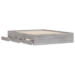 Πλαίσιο Κρεβατιού με συρτάρια Γκρι sonoma 140x200εκ. Επεξ. Ξύλο