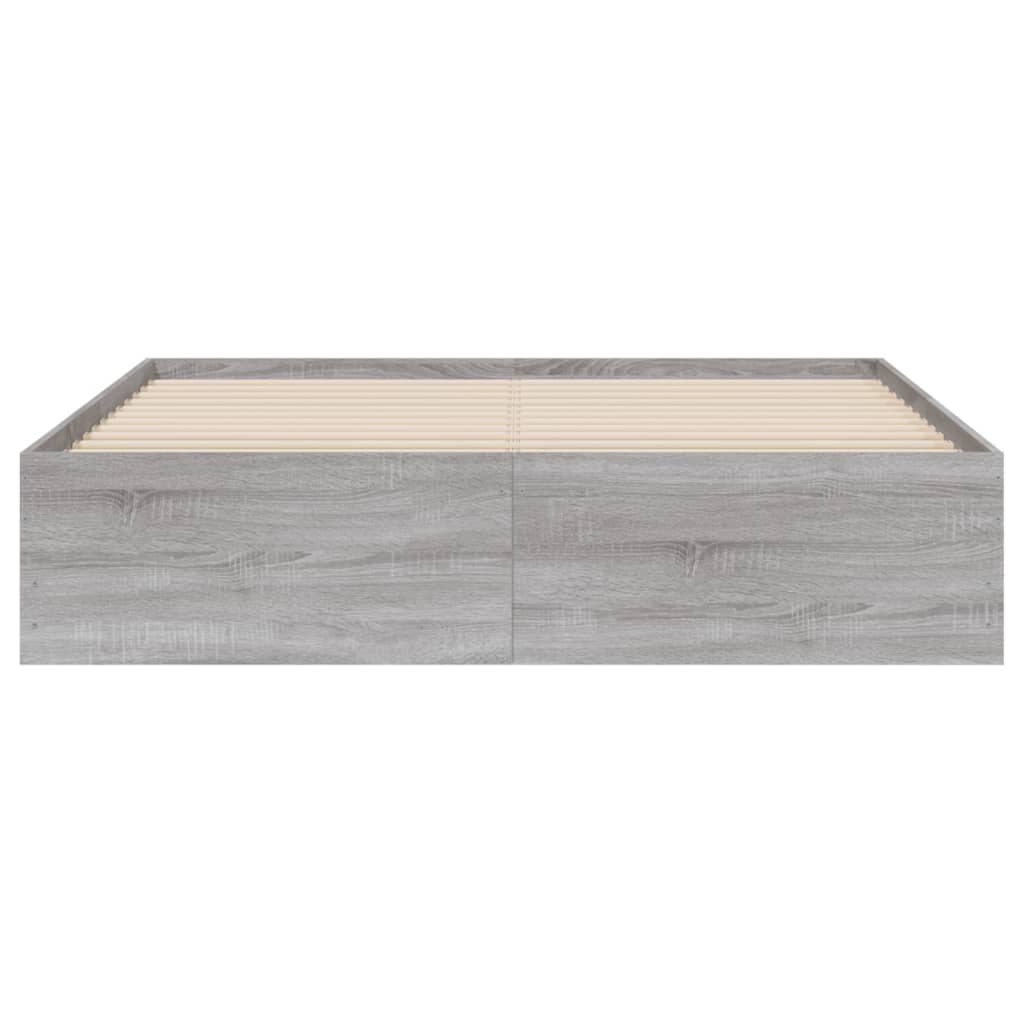 Πλαίσιο Κρεβατιού με συρτάρια Γκρι sonoma 140x200εκ. Επεξ. Ξύλο