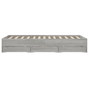 Πλαίσιο Κρεβατιού με συρτάρια Γκρι sonoma 120x200εκ. Επεξ. Ξύλο - Pakobazaar