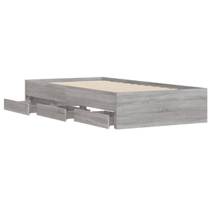 Πλαίσιο Κρεβατιού με συρτάρια Γκρι sonoma 90x200εκ. Επεξ. Ξύλο