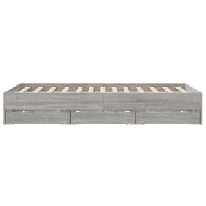 Πλαίσιο Κρεβατιού με συρτάρια Γκρι sonoma 140x190εκ. Επεξ. Ξύλο - Pakobazaar