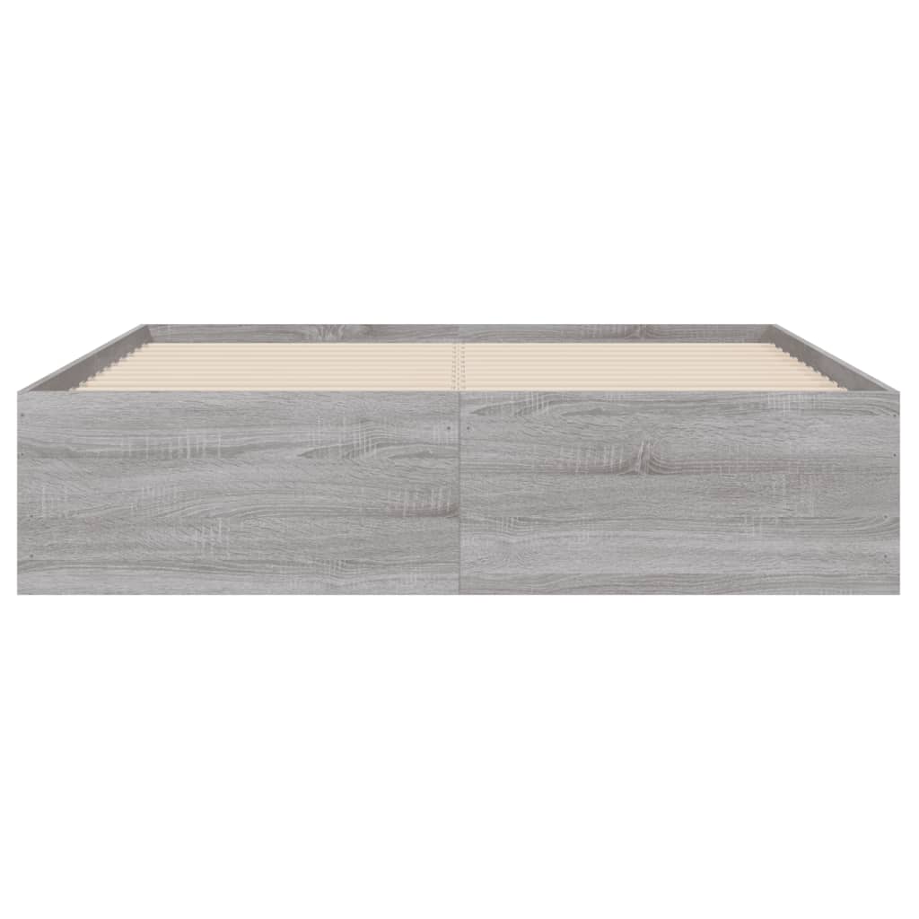 Πλαίσιο Κρεβατιού με συρτάρια Γκρι sonoma 135x190εκ. Επεξ. Ξύλο