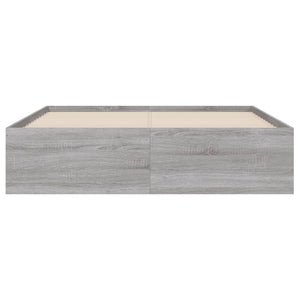 Πλαίσιο Κρεβατιού με συρτάρια Γκρι sonoma 135x190εκ. Επεξ. Ξύλο