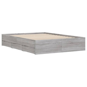 Πλαίσιο Κρεβατιού με συρτάρια Γκρι sonoma 120x190εκ. Επεξ. Ξύλο