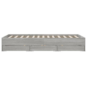 Πλαίσιο Κρεβατιού με συρτάρια Γκρι sonoma 120x190εκ. Επεξ. Ξύλο