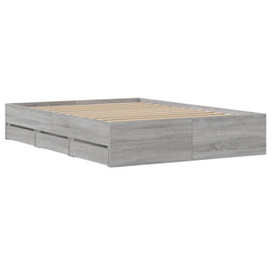Πλαίσιο Κρεβατιού με συρτάρια Γκρι sonoma 120x190εκ. Επεξ. Ξύλο