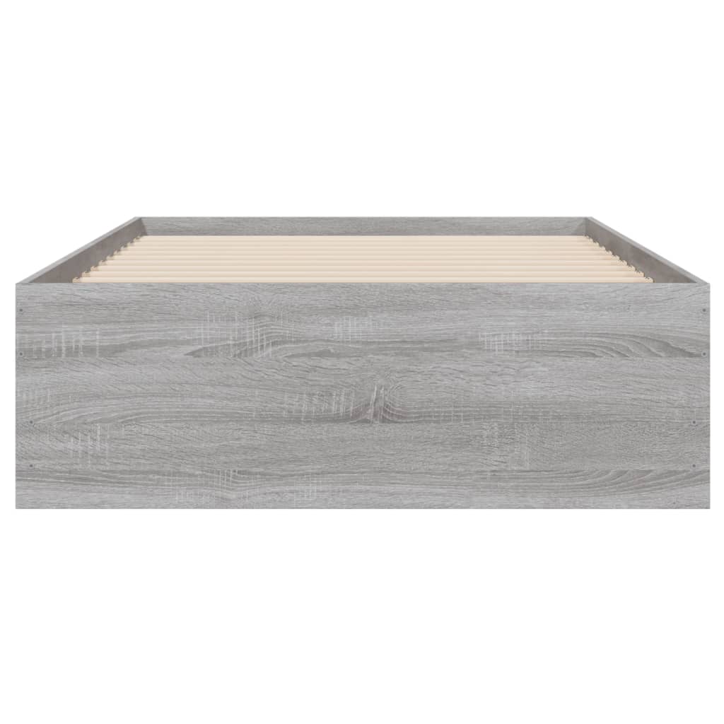 Πλαίσιο Κρεβατιού με Συρτάρια Γκρι Sonoma 75x190 εκ. Επεξ. Ξύλο