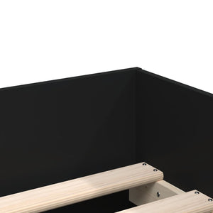 Πλαίσιο Κρεβατιού Με Συρτάρια Μαύρο 75x190 εκ Small Single