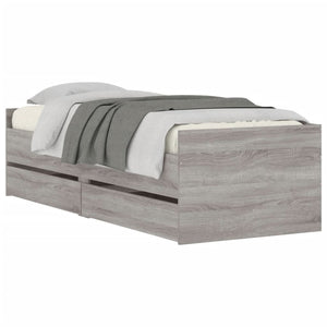 Πλαίσιο Κρεβατιού Με Συρτάρια Γκρι Sonoma 75x190εκ Small Single