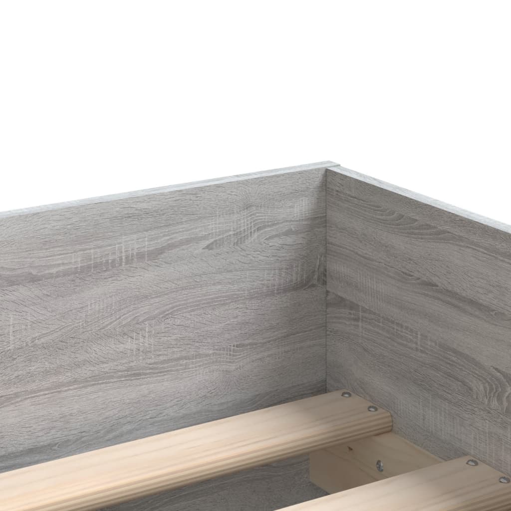 Πλαίσιο Κρεβατιού Με Συρτάρια Γκρι Sonoma 75x190εκ Small Single
