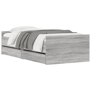 Πλαίσιο Κρεβατιού Με Συρτάρια Γκρι Sonoma 75x190εκ Small Single