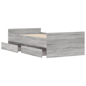 Πλαίσιο Κρεβατιού Με Συρτάρια Γκρι Sonoma 75x190εκ Small Single