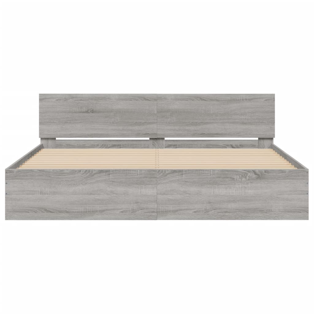 Πλαίσιο Κρεβατιού με Κεφαλάρι Γκρι Sonoma 200x200 εκ.