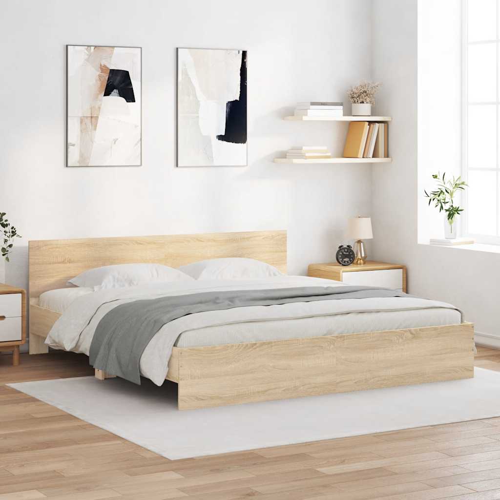 Πλαίσιο Κρεβατιού με Κεφαλάρι Sonoma Δρυς 160 x 200 εκ.
