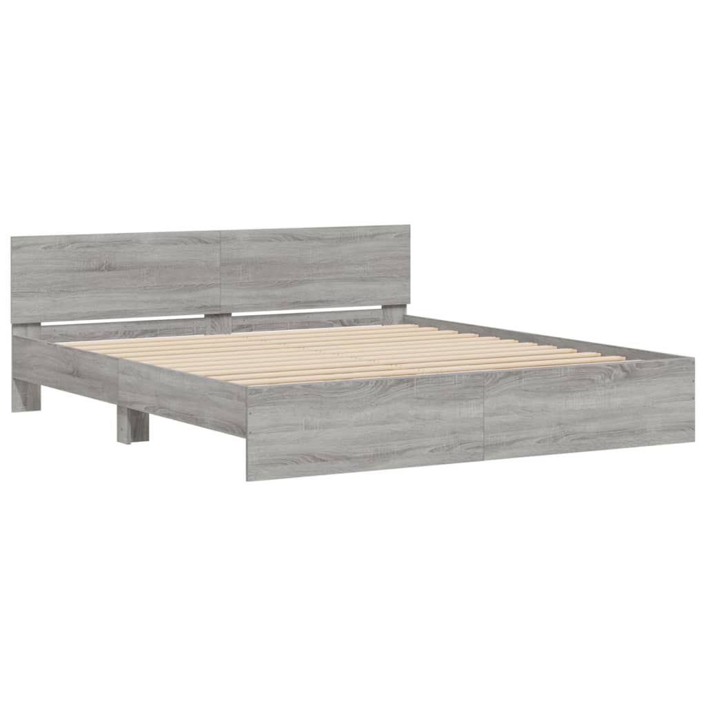 Πλαίσιο Κρεβατιού με Κεφαλάρι Γκρι Sonoma 160x200 εκ.
