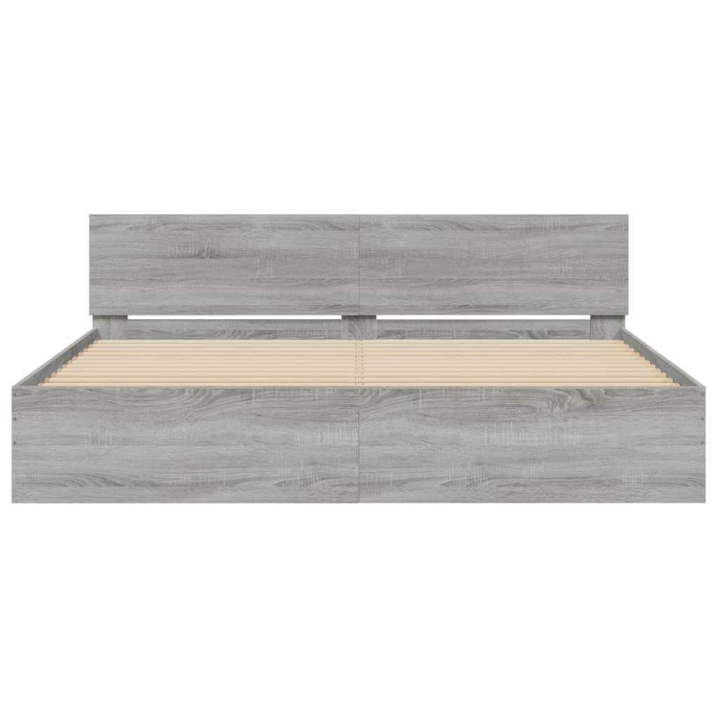 Πλαίσιο Κρεβατιού με Κεφαλάρι Γκρι Sonoma 160x200 εκ.