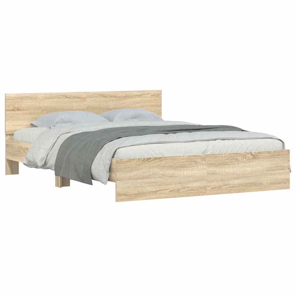 Πλαίσιο Κρεβατιού με Κεφαλάρι Sonoma Δρυς 150x200 εκ.