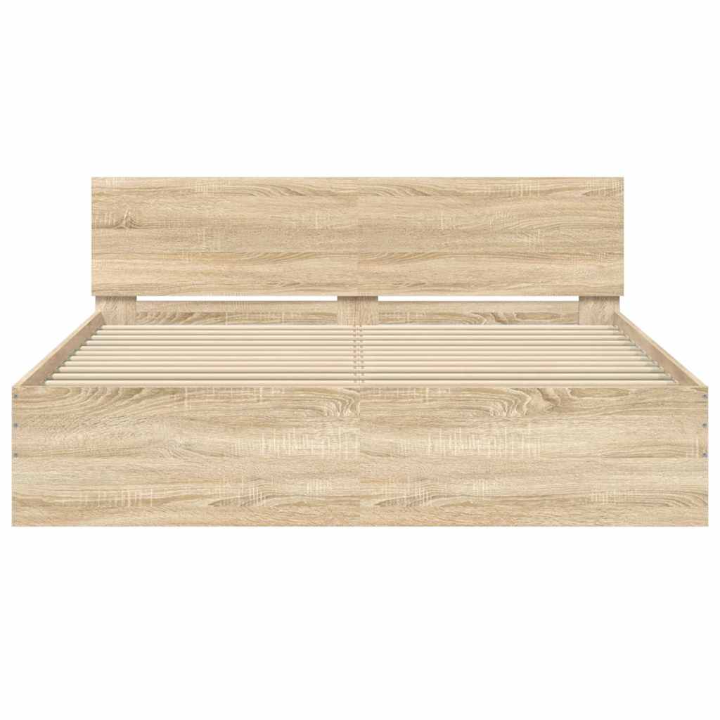 Πλαίσιο Κρεβατιού με Κεφαλάρι Sonoma Δρυς 150x200 εκ.