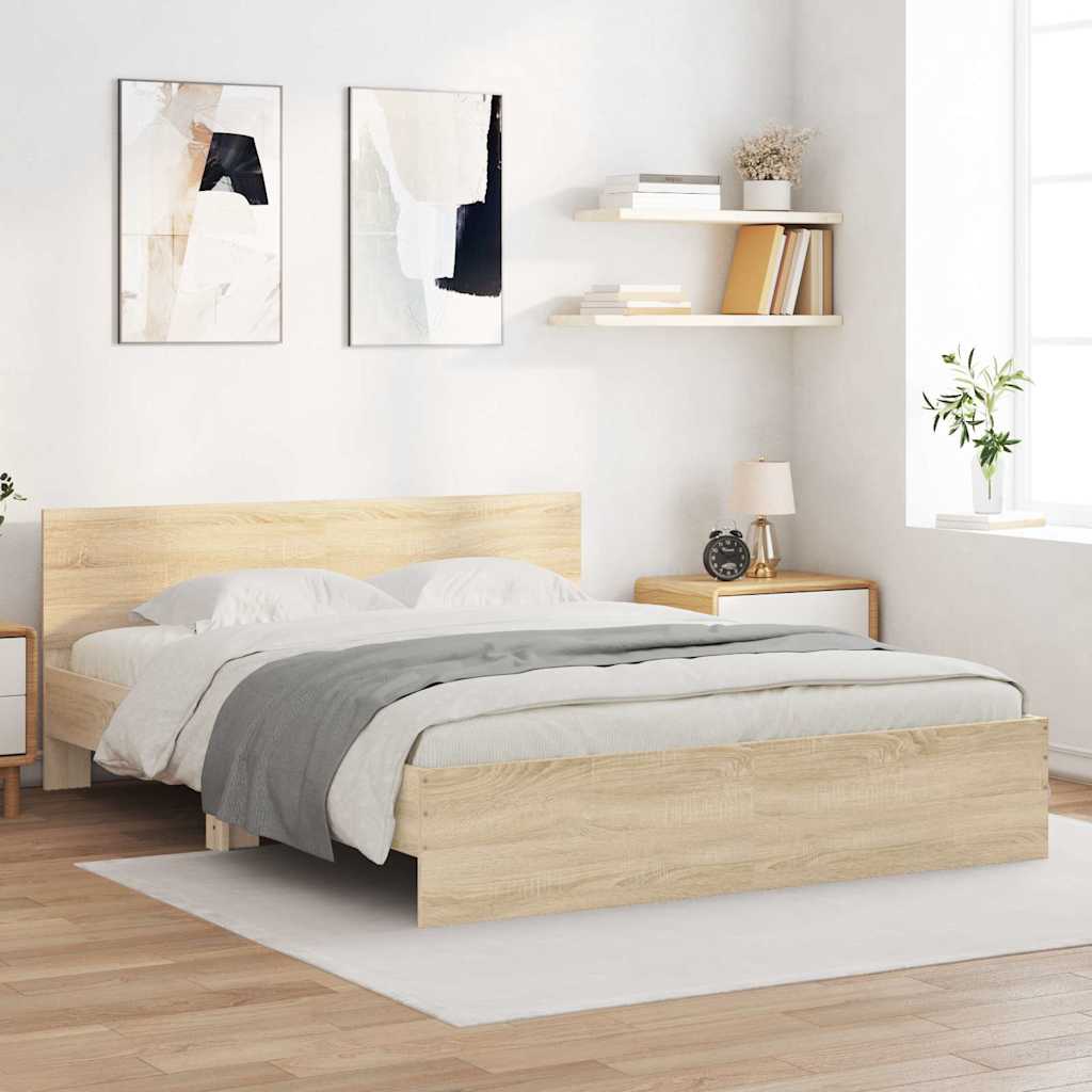 Πλαίσιο Κρεβατιού με Κεφαλάρι Sonoma Δρυς 150x200 εκ.