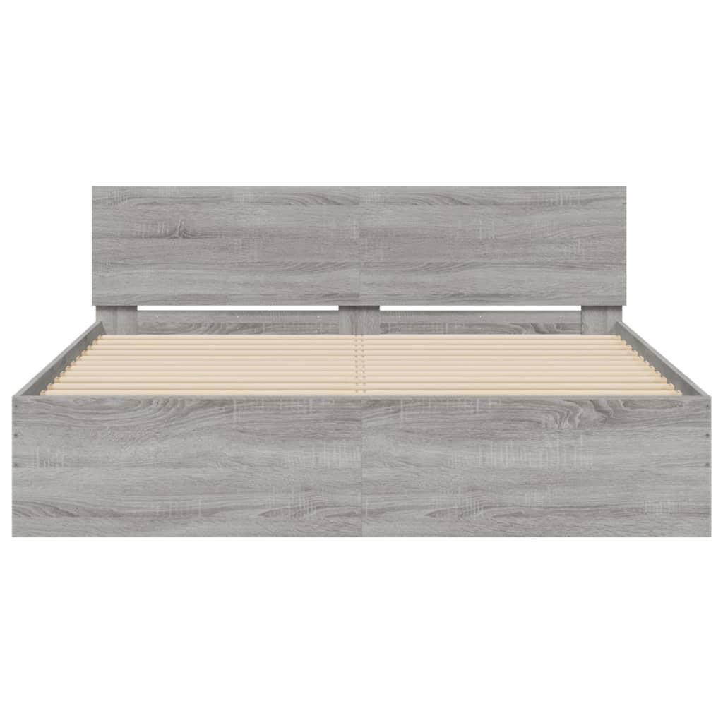 Πλαίσιο Κρεβατιού με Κεφαλάρι Γκρι Sonoma 140x200 εκ.