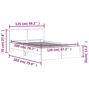 Πλαίσιο Κρεβατιού με Κεφαλάρι Γκρι Sonoma 120x200 εκ.