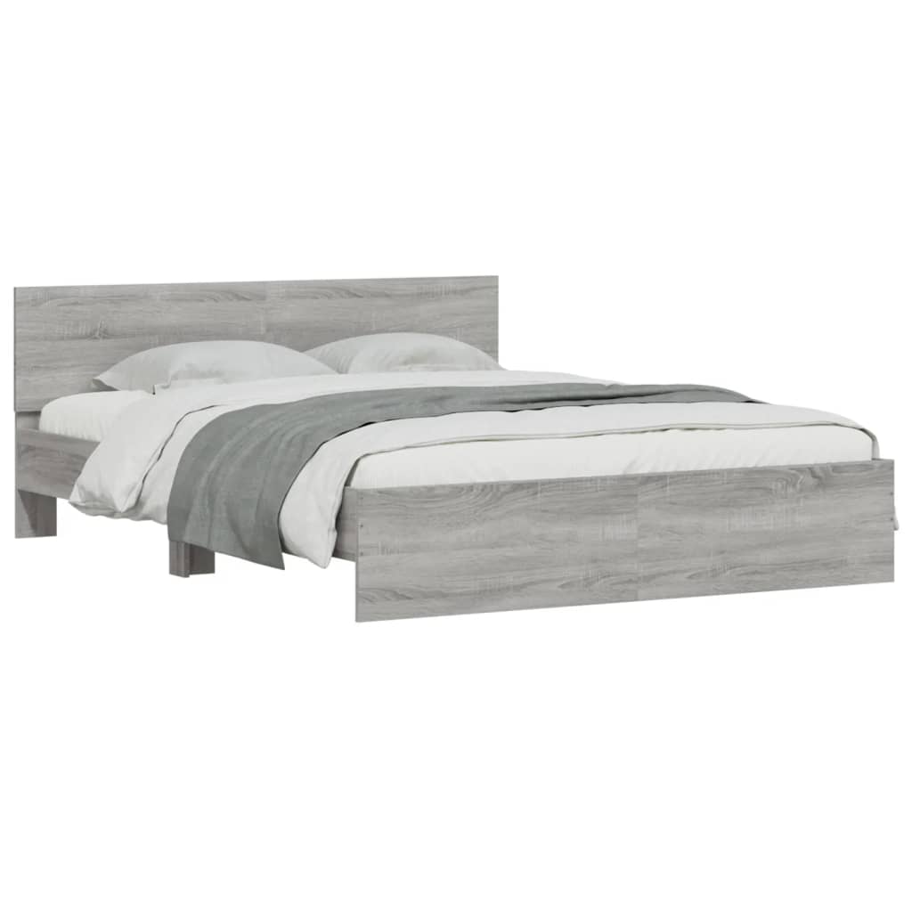 Πλαίσιο Κρεβατιού με Κεφαλάρι Γκρι Sonoma 140x190 εκ.