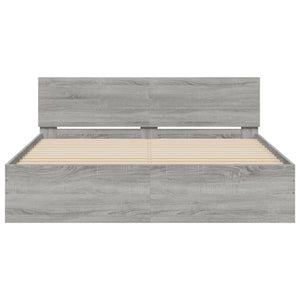 Πλαίσιο Κρεβατιού με Κεφαλάρι Γκρι Sonoma 140x190 εκ.