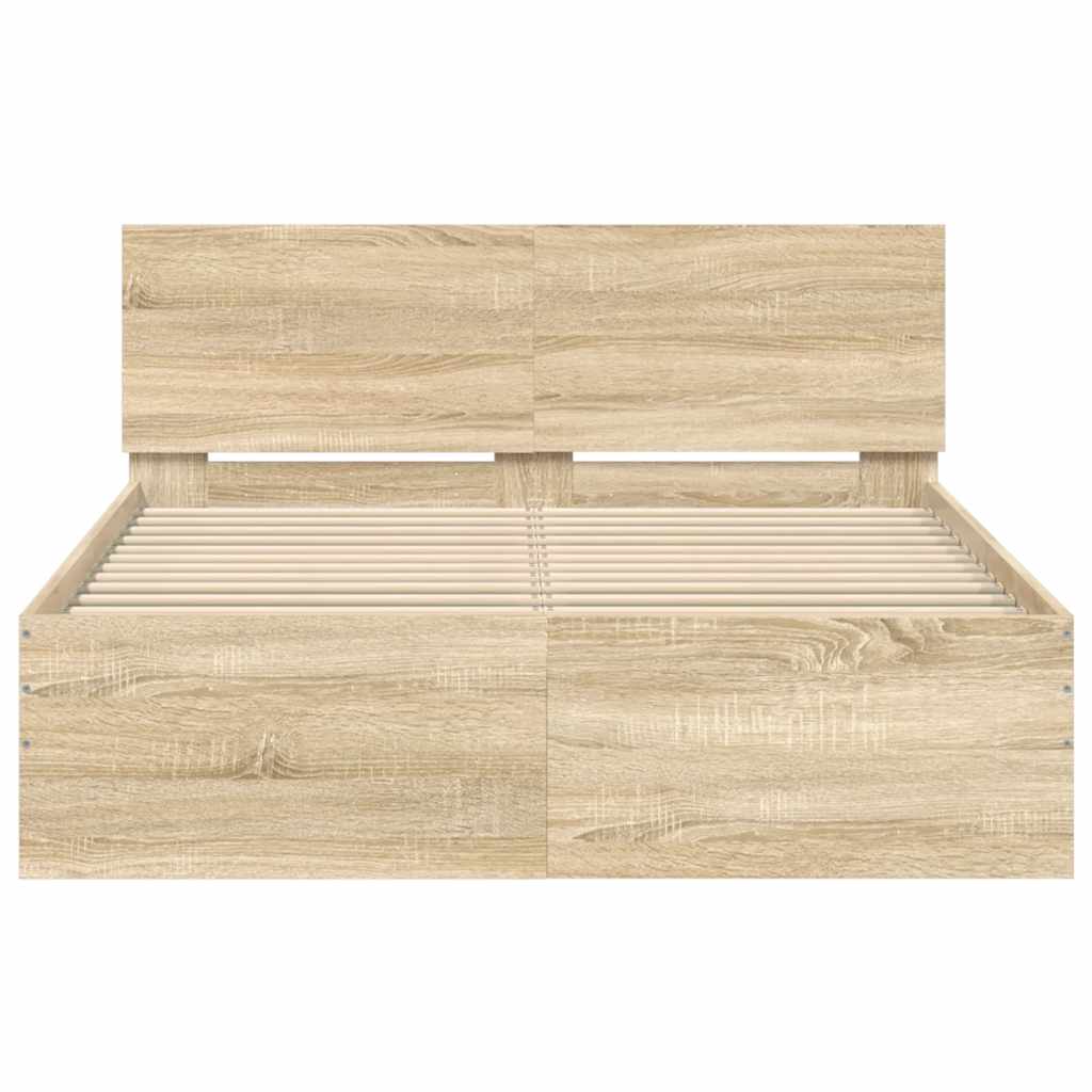Πλαίσιο Κρεβατιού με Κεφαλάρι Sonoma Δρυς 135x190 εκ.