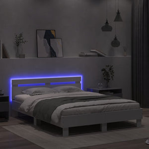Πλαίσιο Κρεβατιού με Κεφαλάρι/LED Λευκό 140 x 200 εκ