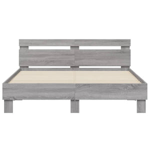 Πλαίσιο Κρεβατιού με Κεφαλάρι/LED Γκρι Sonoma 140x200 εκ.