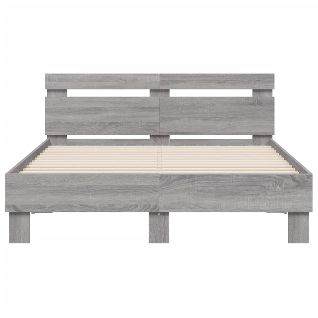 Πλαίσιο Κρεβατιού με Κεφαλάρι/LED Γκρι Sonoma 120x200 εκ.