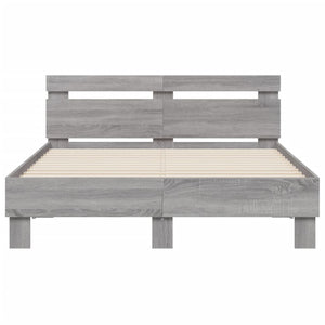 Πλαίσιο Κρεβατιού με Κεφαλάρι/LED Γκρι Sonoma 120x200 εκ.