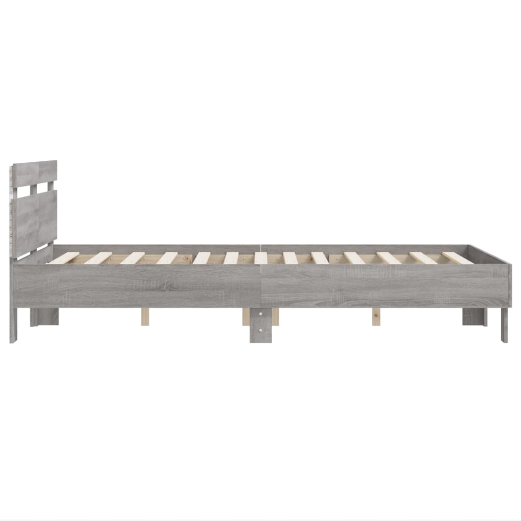Πλαίσιο Κρεβατιού με Κεφαλάρι/LED Γκρι Sonoma 120x200 εκ.