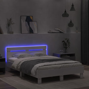Πλαίσιο Κρεβατιού με Κεφαλάρι/LED Λευκό 120x190 εκ.