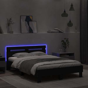 Πλαίσιο Κρεβατιού με Κεφαλάρι/LED Μαύρο 120 x 190 εκ