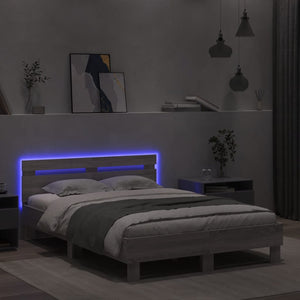 Πλαίσιο Κρεβατιού με Κεφαλάρι/LED Γκρι Sonoma 120x190 εκ. - Pakobazaar