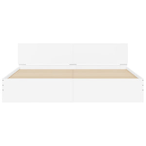 Πλαίσιο Κρεβατιού με Κεφαλάρι/LED Λευκό 180x200 εκ